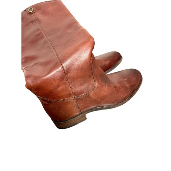 Frye Melissa Button Brown Leather Equestrian Fall Riding Boots Women’s Size 9 - Picture 9 of 11